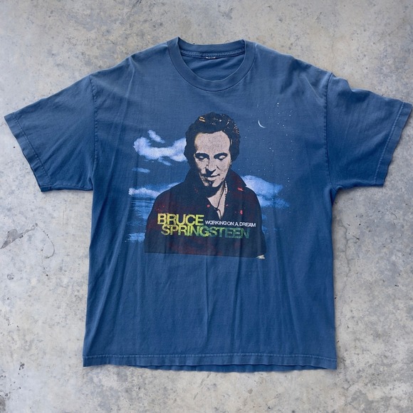 Bruce Springsteen Other - Bruce Springsteen 2009 Tour Shirt Mens XL Blue Working on a Dream Band Tee